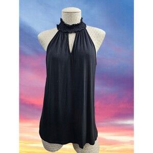KIM & CAMI Mock Neck V-Neck Jersey Knit Blouse Shirt Tank‎ Top Women's M EUC